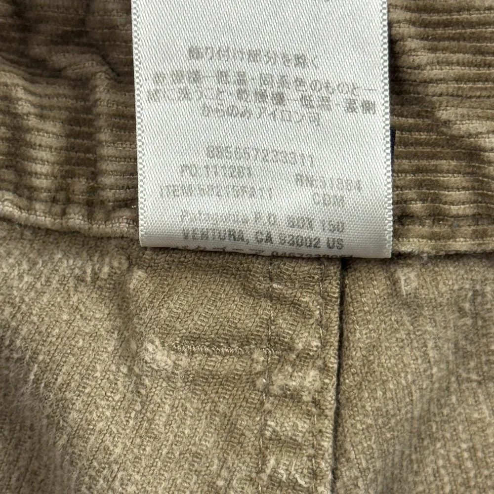 Patagonia Pants Mens 36 Brown Cotton Corduroy Mid Rise Streetwear Straight Leg
